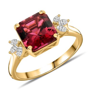 Iliana AAA Rubellit, Weißer Diamant Ring 750 Gold (Größe 17.00) ca. 2,90 ct
