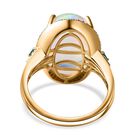 AAAA Natürlicher, äthiopischer Welo Opal, Diamant und kolumbianischer Smaragd-Ring in 585 Gold - 9,01 ct. image number 7