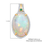 AAAA Natürlicher, äthiopischer Welo Opal, Diamant und kolumbianischer Smaragd-Anhänger in 585 Gold - 8,98 ct. image number 4