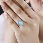 AAAA Natürlicher, äthiopischer Welo Opal Ring in 950 Platin - 5,27 ct. image number 8