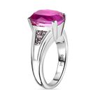 Orchidee Farbe Quarz Triplette, Rosa Zirkonia Ring Edelstahl (Größe 17.00) ca. 4,68 ct image number 4