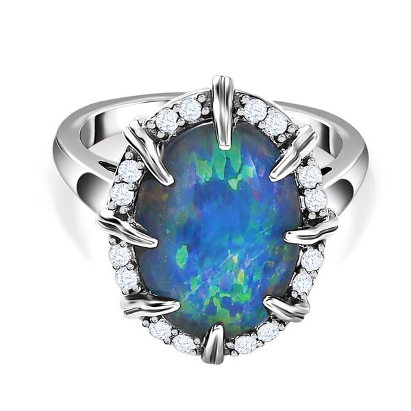 Boulder Opal und Zirkon Ring - 3,65 ct. image number 0