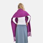 Oversized Damen Winterschal mit Fransen, Lila image number 1