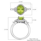 Natürlicher Peridot und Zirkon-Halo-Ring, 925 Silber rhodiniert, 3,15 ct. image number 6