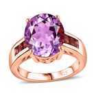 Royal Bali Kollektion- AA Rose De France Amethyst und roter Granat-Ring - 5,46 ct. image number 3