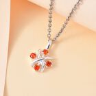 Designer Inspiriert XOXO Orange Zirkonia Schmuckset 925 Silber und Edelstahl image number 1