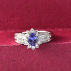 AAA Tansanit und Zirkon Ring - 1,18 ct. image number 1