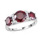 Roter und weißer Moissanit-Ring - 3,21 ct. image number 0