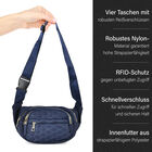 RFID-geschützte Nylon Bauchtasche mit Schnellverschluss, Marineblau image number 3