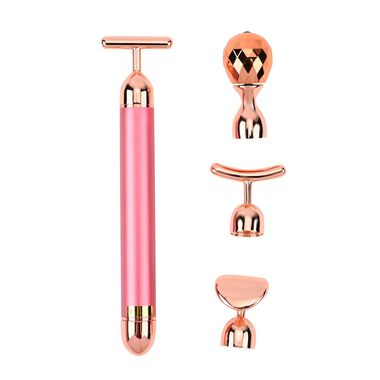 4-in-1 Gesichtsroller-Massager, Roségold