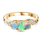 AA Natürlicher, äthiopischer Welo Opal Ring 925 Silber 750 Gelbgold Vermeil (Größe 17.00) ca. 0,68 ct image number 0