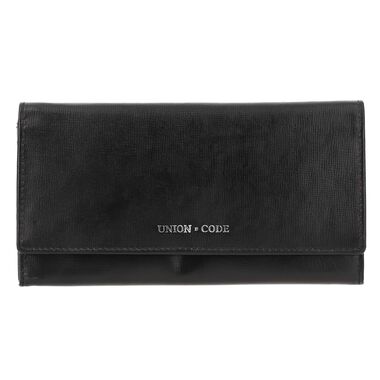 CLOSE OUT - UNION CODE: Echtleder Brieftasche mit Schlangen-Prägung und RFID Schutz, Schwarz