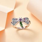 GP Trifono Kollektion- AA afrikanischer Amethyst, Schweizer Blautopas, Rhodolith Granat, Chromdiopsid, Zirkon und blauer Saphir-Ring - 0,99 ct. image number 1