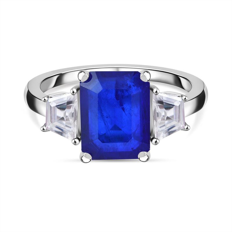 Blauer Spinell und Zirkon Ring, ca. 3,58 ct. image number 0