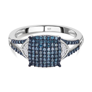 Blauer und weißer Diamant Ring - 0,50 ct.