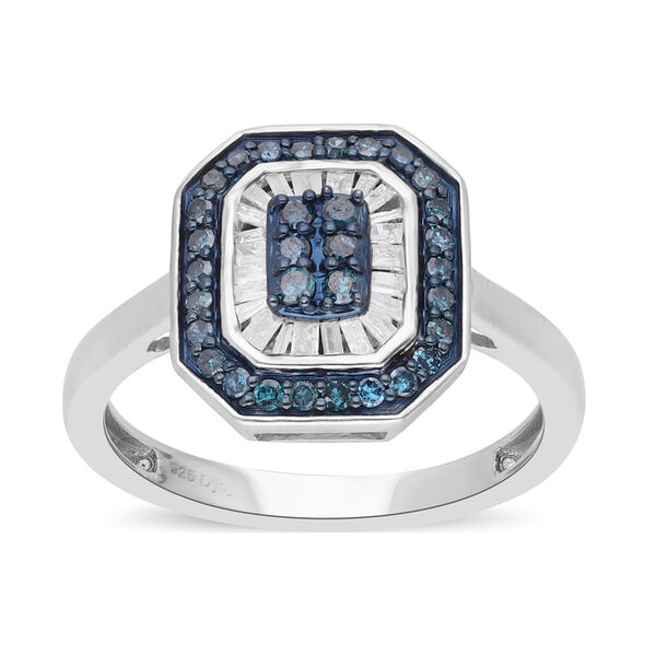 Blauer und weißer Diamant-Ring, - 0,50 ct. image number 0