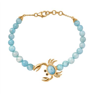 GP Creature Couture Kollektion-Larimar, schwarzes Spinell  und Kanchanaburi blaues Saphir-Armband, 18 cm - 28,07 ct.