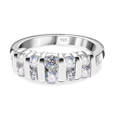 LUSTRO STELLA Hergestellt mit ZIRKONIA Ring 925 Silber Platin-Überzug (Größe 16.00) 1.35 ct