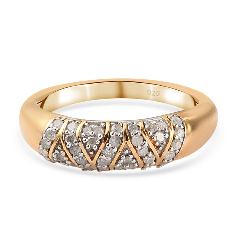 Diamant-Ring, 925 Silber Gelbgold Vermeil  ca. 0,25 ct image number 0