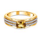 AA natürlicher, goldener Tansanit und Zirkon-Ring - 1,11 ct. image number 0