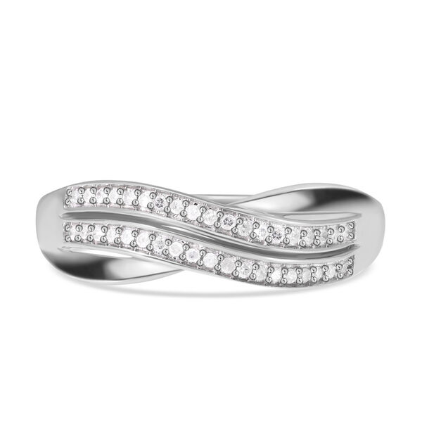 Weißer Diamant Ring 925 Silber platiniert (Größe 19.00) ca. 0,19 ct image number 0