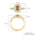 AAA Natürlicher, goldener Tansanit und Moissanit-Ring in 375 Gold - 1,17 ct. image number 4