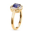 AAA Tansanit, Weißer Diamant Ring 585 Gold (Größe 20.00) ca. 1.55 ct image number 4