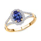 AAA Tansanit und Diamant Ring in 585 Gelbgold - 1,44 ct. image number 3