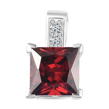 Roter und weißer Zirkonia-Anhänger - 4,36 ct.