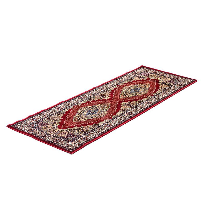 70% Polyester and 30% Cotton Pile Runner 950 Gsm
Colour: Red & Multi
Size: 66x180 cm image number 0