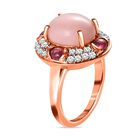 Peruanischer rosa Opal, Rhodolith Granat und Zirkon-Ring - 4,24 ct. image number 4