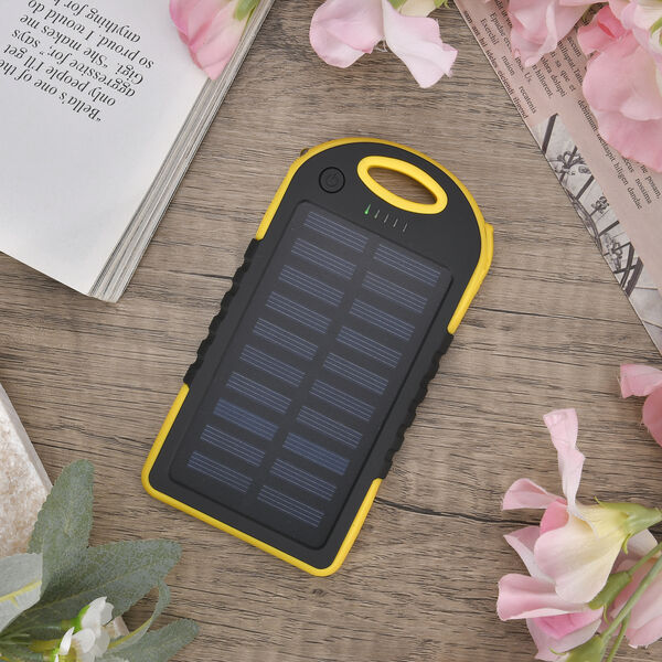 Solarbetriebene Powerbank mit USB Anschluss, Gelb image number 1