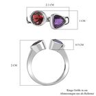 Roter Granat und afrikanischer Amethyst-Ring - 1,56 ct. image number 6