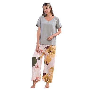 LA MAREY - Pyjama-Set, L/XL, hellgrau