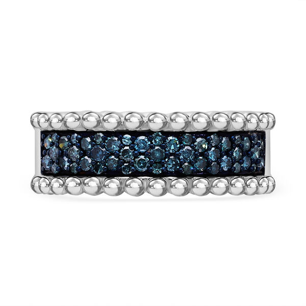 Blauer Diamant P Ring 925 Silber platiniert (Größe 16.00) ca. 0.50 ct image number 0