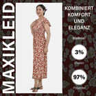 Maxikleid mit gesmokter Taille und Flatterärmeln, One Size, Rot image number 1