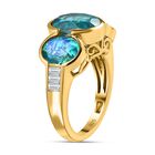 Paraiba Pfau Triplett Quarz und Zirkon-Ring - 6,86 ct. image number 4