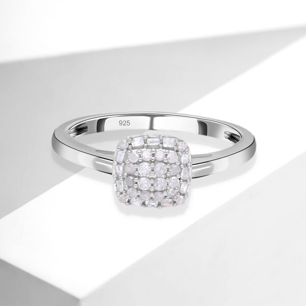 Diamant Ring, 925 Silber platiniert, ca. 0.25 ct image number 1