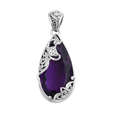 Afrikanischer Amethyst Anhänger 925 Silber ca. 25,22 ct.