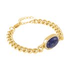 Lapislazuli, Weißer Kristall Armband, ca. 19 cm, Reiner Edelstahl, ca. 10.01 ct image number 3