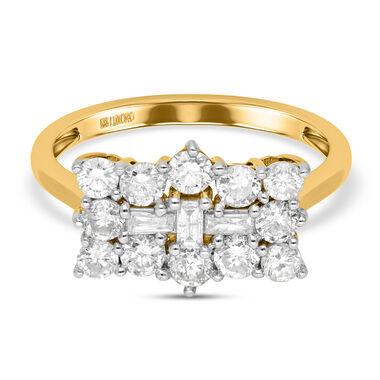 LUXORO klassischer SGL zertifizierter I1 GH Diamant-Boot-Ring in 585 Gelbgold - 1 ct.