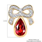 Synthetischer Padparadscha-Saphir, Weißer Zirkon Ohrringe 925 Silber 750 Gelbgold Vermeil ca. 5,23 ct. image number 5