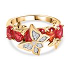 GP Trifono Kollektion- Synthetischer Padparadscha-Saphir, Zirkon und blauer Saphir-Ring - 4,09 ct. image number 0