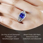 AAAA Tansanit und Diamant Ring in 950 Platin - 2,99 ct. image number 1