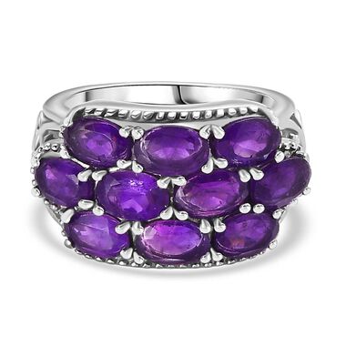 Afrikanischer Amethyst Ring Edelstahl (Größe 17.00) ca. 4,17 ct