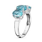 AA Paraiba-Apatit, Weißer Diamant Ring 925 Silber rhodiniert (Größe 17.00) ca. 3,76 ct image number 4