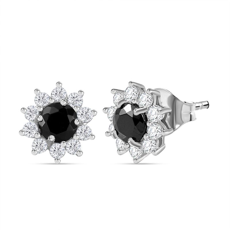 Elite Shungit und Zirkon Ohrringe - 1,67 ct. image number 0