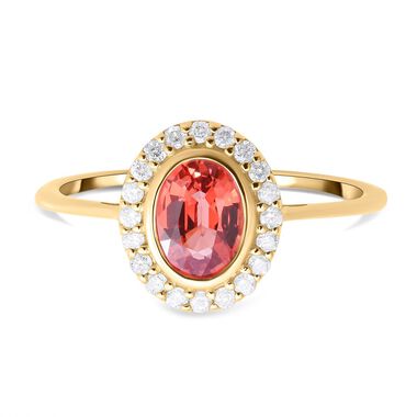 AAA Songea Saphir und weißer Diamant-Ring, 585 Gold (Größe 20.00) ca. 1.21 ct