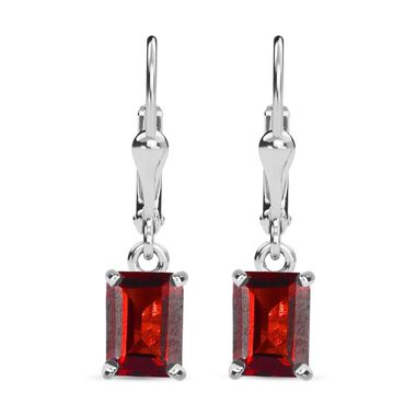 Rote Granat Ohrringe, 925 Silber, ca. 2.62 ct