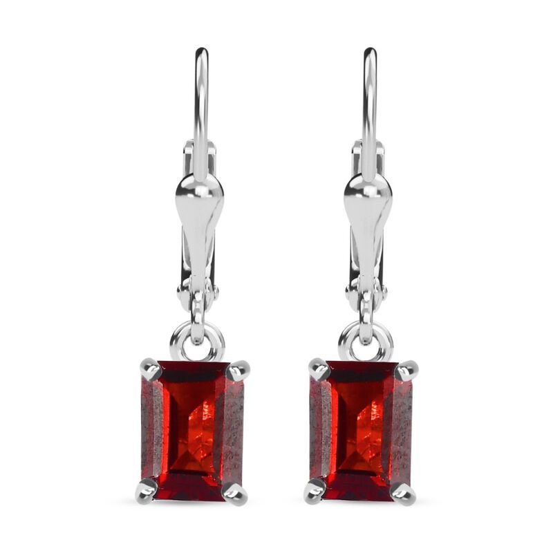 Rote Granat Ohrringe, 925 Silber, ca. 2.62 ct image number 0